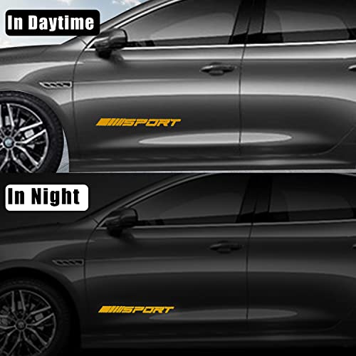 Image of Pincuttee 14pcs Car Decal Stickers,Wheel Rim Decal Sticker,Sport Logo Reflective Stickers,Sport Emblem Car Rear Bumper Sticker,Rear Mirror Decals for All Vehicles(Yellow,14PCS)