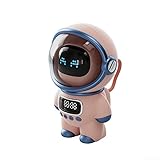 Altavoz inalámbrico inteligente AI Robot 5.1 EDR con aprendizaje interactivo, música controlada por voz y reloj despertador inteligente para uso diario (rosa)