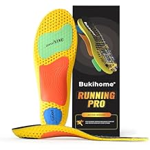 Bukihome Running Insoles for Men & Women Lightweight Arch Support Inserts for Plantar Fasciitis,Insoles for Standing All Day with Comfort - Size L-Men 9-9.5