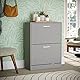 Vida Designs Schuhschrank mit 2 Schubladen, Holz Aluminium, grau, Furniture Set