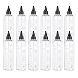 Homoyoyo 12個入り 500ml 詰め替え可能スクイーズボトル ヘアカラー計量用サロン向け毛髪測定アプリケーター 美容液分配用透明キャップ付き