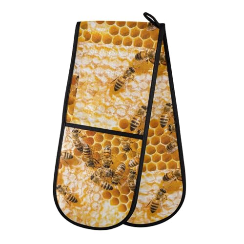 Sweet Honey with Working Bees on Yellow �n�j�J�� �_�u���I�[�u���~�b�g ����� �m���X���b�v �z�b�g�p�b�h ��� �L�b�`�� ���� �x�[�L���O �O���� �d�q�����W�p 88.9 x 17.8 cm
