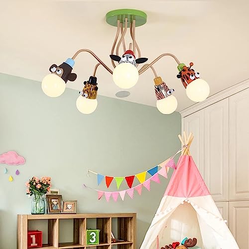 Plafonnier créatif chambre d'enfant en forme d'animaux colorés avec douille E27 - 4