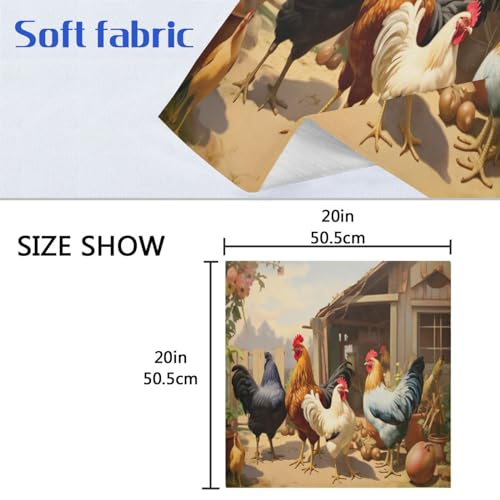 Servilletas de Tela Cuadradas Rooster Farm Set x6 miniatura 7