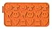 SiliconeZone Chocochips Collection 8.9" Non-Stick Silicone Halloween Chocolate Wafer Mold, Orange