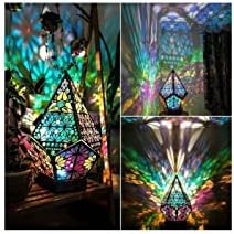 GURSAC Colorful Floor Wooden Lamp, Bohemian Light Polar Star Large Bohemian Floor Decorative Lamp LED Colorful Diamond Lights Colorful 3D Projection Night lamp Creative Gift Desk Lamp