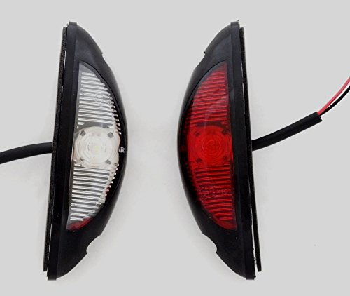 4 x LED marcador de contorno lado vertical luces 12 – 24 V rojo blanco para SUV Offroad Remolque Camión Caravana chasis