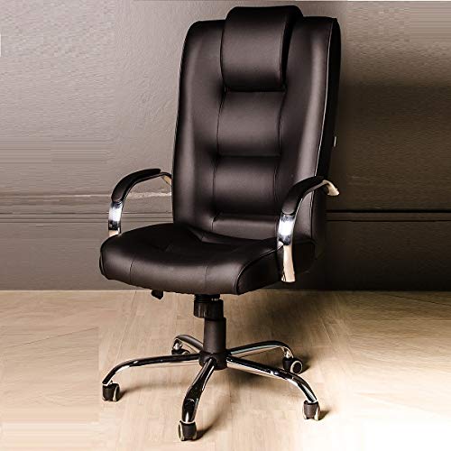 Cadeira Escritório Classic Presidente Preta CompreAlegre Giratória Reclínio