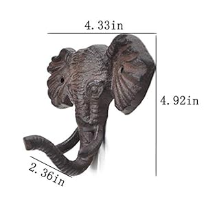 Antiqued Reproduction Cast Iron Elephant Head Single Hook Hanger Animal Shaped Coat Hat Hooks Heavy Duty Iron Art Decorative 1 pc Antiqued Reproduction Cast Iron Elephant Head Single Hook Hanger Animal Shaped Coat Hat Hooks Heavy Duty Iron Art Decorative 1 pc
