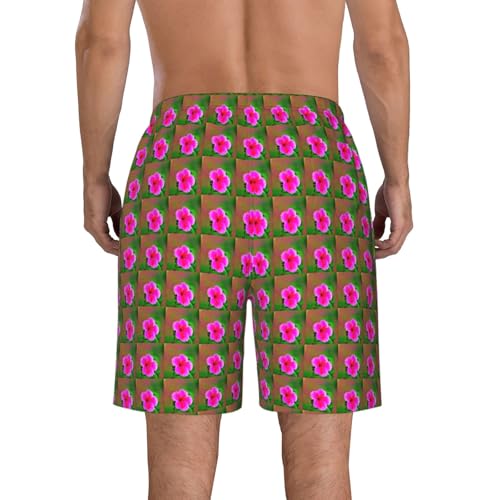 Hibiscus Flowers Pattern Print Stylish Beach Shorts Swim Trunks Lightweight Breathable Summer Outdoor Activities3