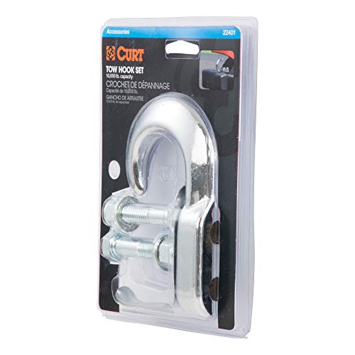 Curt 22401 Bolt-On Chrome Steel Tow Hook With Spring Clip, 10,000 Lbs Capacity #TOP5