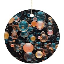 Soap Bubbles Christmas Ornaments for Xmas Tree Round Ornament Christmas Tree Decoration Christmas Keepsake Circular Hanging Decoration for Festival Decor