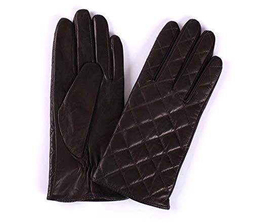 Gants d'hiver en cuir marron pour femme parfaits pour la conduite et les textos