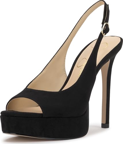 Jessica Simpson Sibilla Slingback Platform Pump, Black Suede, 10