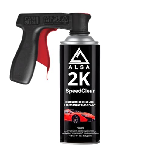 Genuine Alsa 2K Speed Clear – 2K High Gloss Automotive Clear Coat Spray/Aerosol Can - With spray gun handle