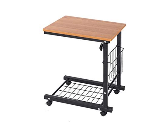 Mesa De Cama Mesa De Computadora Mesa De Cama Ruedas Mesa Auxiliar Rodante, Mesa De Centro Móvil De Altura Ajustable con Ruedas para Sofá, Sofá Y Cama, Mesa Auxiliar Funcional para Rodillas,