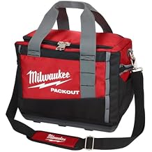 Milwaukee bag tool Milwaukee 48-22-8321 Tool Bag, 9.6 in W, 15 in D, 12.2 in H, 2 -Pocket, Polyester, Black/Red