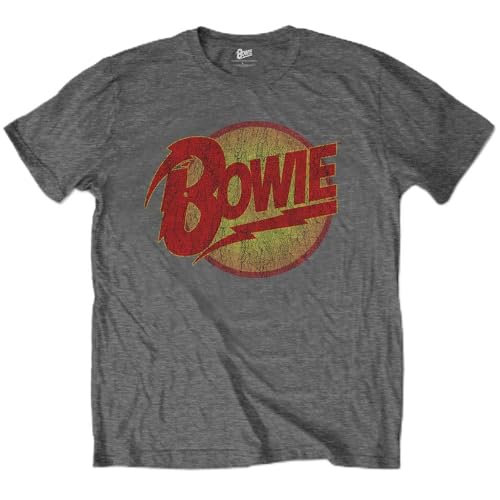 Image of David Bowie Diamond Dogs Logo Official Childrens Tee T-Shirt Boys Kids 5-6 Years Grey