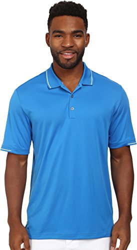 adidas Golf Men's Climachill Solid Polo Shirt, Bahia Blue/White, Large