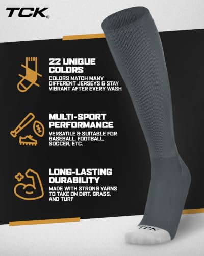 Image of Prosport Baseball Socks & Softball Socks, Kids & Adult Knee High Tube Sock
