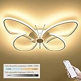 dalber lampe schmetterling ⌘ Designmaterialien: moderne LED-Deckenleuchte mit einfachem Design, elegantem weißen Schatten, hoher Lichtdurchlässigkeit, weichem, hellem, künstlerischem Stil, Metallrahmen, Acryl-Lampenschirm