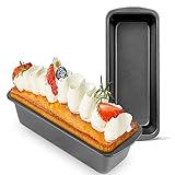 [2 Pack] Bread Loaf Pan , Long Loaf Pan , 8 x 3 Inch Non-stick Carbon Steel Mini Loaf Pans for Oven...