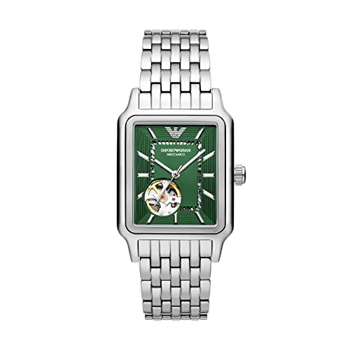 Emporio Armani Men's Automatic Stainless Steel Watch (Model: Ar60067), Silver/Green #TOP16