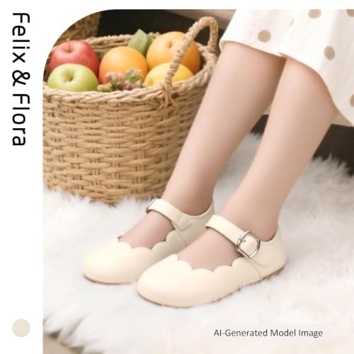 Image of Felix & Flora Toddler Flower Girl Dress Shoes - Baby Girl Ballet Mary Jane Flats for Party School Wedding