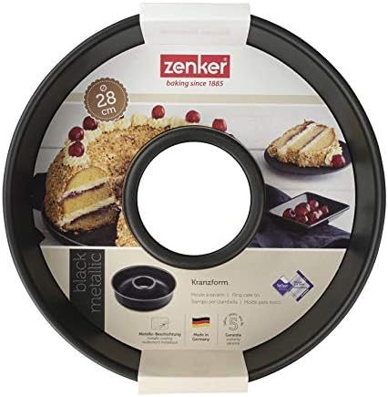 Zenker "Special Creative Frankfurt Ring Cake Mould, Stainless Steel, Black, 28 x 8 cm