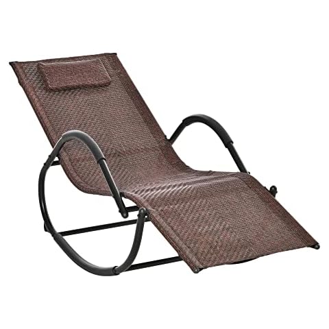 Outsunny Tumbona Mecedora de Exterior con Reposabrazos y Reposacabezas Cover
