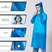 Newbyinn 2 Stück Regenponcho Damen Herren Wasserdicht, Regenmantel Regencape mit Kapuze Regen Poncho Cape Festival Wandern Faltbar Blau
