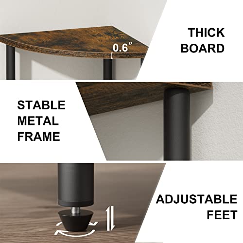Sriwatana 3-Tier Corner Shelf Stand For Small Space, Standing Corner Shelf, Vintage Corner Display And Storage Shelf For Bedroom, Living Room, Home Office, 3 Tier #TOP5