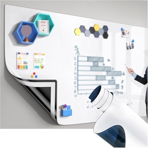 Magnetic Whiteboard Contact Paper Roll, Dry Erase Wall Sticker, Removable Message Board for Office, Classroom,Kitchen Menu Meal Shopping List, Reminder Notice Memo Mark Board (120x150cm)