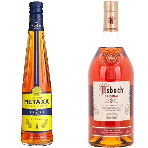 Metaxa, 5 Stars, The Original Greek Spirit, 70cl & Asbach Original 3 Years Old, 70 cl
