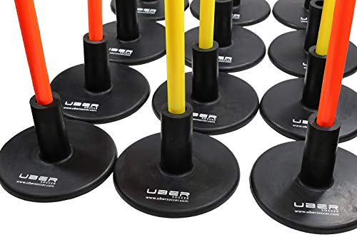 Rugged Soccer Weighted Bases for Agility Poles Training Set - Rubber - Set of 12
