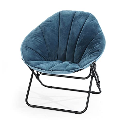 Moon Saucer Chair Butterfly Chair for Adults,Folding Saucer Chairs Oversized Saucer Chair Comfy Foldable Chair for Bedroom,Foldable Lounge Chair and Foot Stool Set for Teens ( Color : Blue , Size : Wi