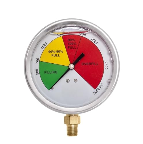 Jauge d'huile 4" 1/4" NPT 0-3000 PSI en acier inoxydable