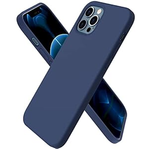 ORNARTO Compatibel met iPhone 12 Case 6.1 en iPhone 12 Pro Case, Slanke Vloeibare Siliconen 3 Lagen Volledig Bedekt Zachte Gel Rubber Case Cover 6,1 inch-Marineblauw