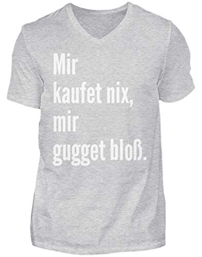 T-Shirt en V Homme Mir kaufet nix Mir gugget Blot noir en coton souple taille Small