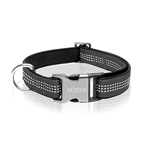 Reflective Dog Collar, Nylon Dog Collars For Medium Dogs Small Dogs - Adjustable Puppy Collars With Quick Release Metal Buckle - Soft Neoprene Padded Breathable Pet Collars Black #TOP14