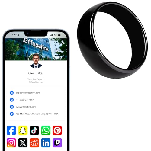 Customized Online Profile, Digital Business Card, NFC Ring, Tap to Share Social Information, for iPhone & Android (#10)
