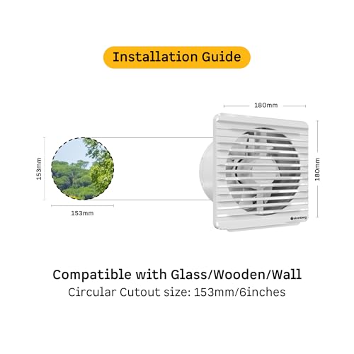 Image of atomberg Efficio Orb Exhaust Fan 150mm (6 Inches) |BLDC Motor|6.8W| Low Noise|2000 RPM|Ideal for Bathroom,Kitchen|Easy to Clean |Installation-Round Cut (153mm) | 2 Years Warranty (Gloss White)