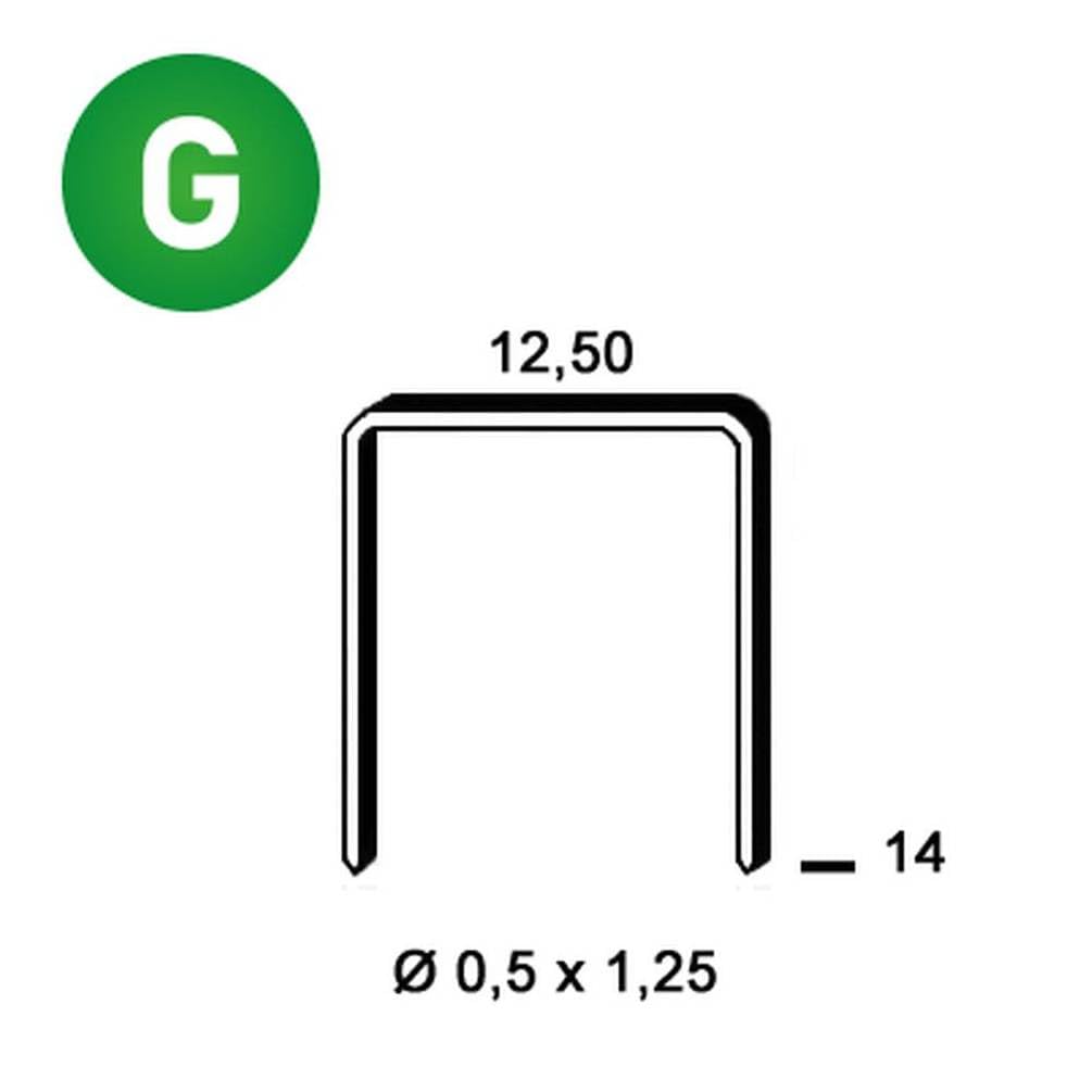 D-Work 5.000 grapas galvanizadas D-14-12.5x14x0.5x1.25 mm