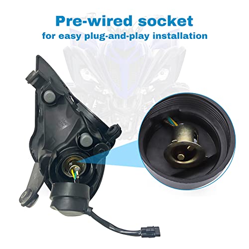 AUTOVIC Headlight Light Sockets, 1 Pair Right Left Headlight Socket Cords Wires for Yamaha 700 350 250 YFZ450 Wolverine 450