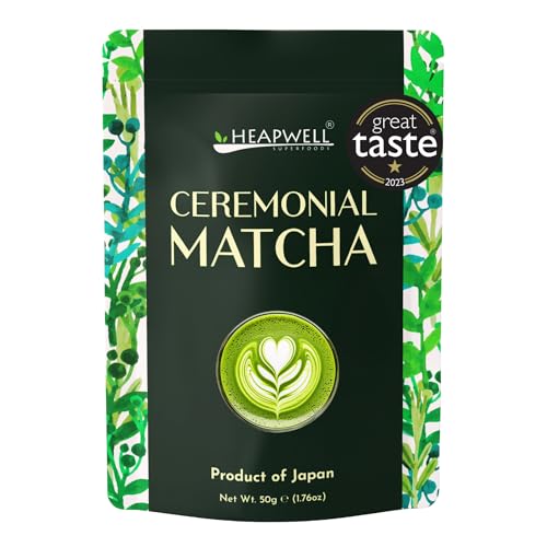 Heapwell Matcha - Classic Ceremonial Grade Matcha Powder from Japan, 50g | Ideal for Lattes & Smoothies