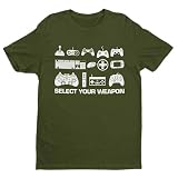 Galaxy Tees Camiseta de manga corta para hombre, diseño retro con texto en inglés "Select Your Weapon", verde (Military Green), L