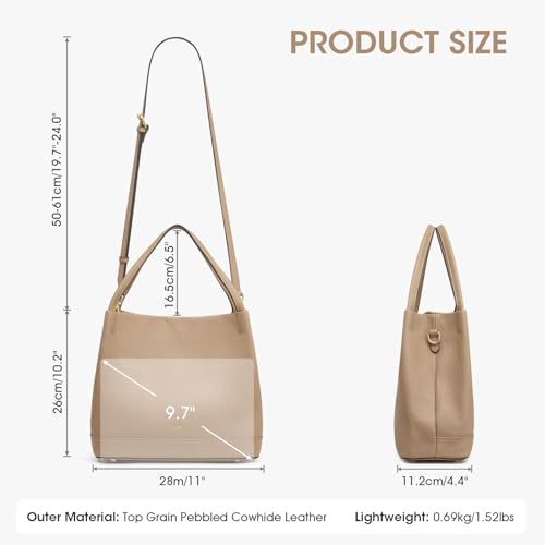 Bolso de cuero genuino Kattee para mujer pequeño y suave miniatura 3