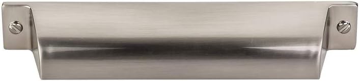 Top_Knobs Channing Cup Pull Color Brushed Satin Nickel 5 Length Barrington Coll Contemporary Transitional Bar Handle Kitchen Bath Cabinet Hardware Dresser Bathroom Metal Handle Interior Home