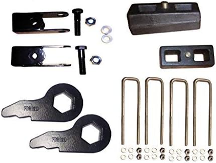 QSA .1-3" Keys + Shock Extenders + 3" Rear blocks + U-Bolts. Compatible 1999-2006 CHEVY Silverado 1500 / GMC Sierra 1500 (4WD ONLY)
