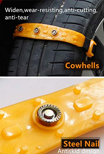 Anti Slip Snow Chains For Suv Car Adjustable Universal Emergency Thickening Anti Skid Tire Chain,Winter Driving Security Chains,Traction Mud Chains For Tire Width 7.2-11.6",10 Pcs (Yellow) #TOP5